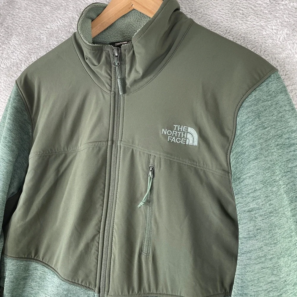 The North Face Tenacious Hybrid Jacket Mens Small Green Full Zip Fleece